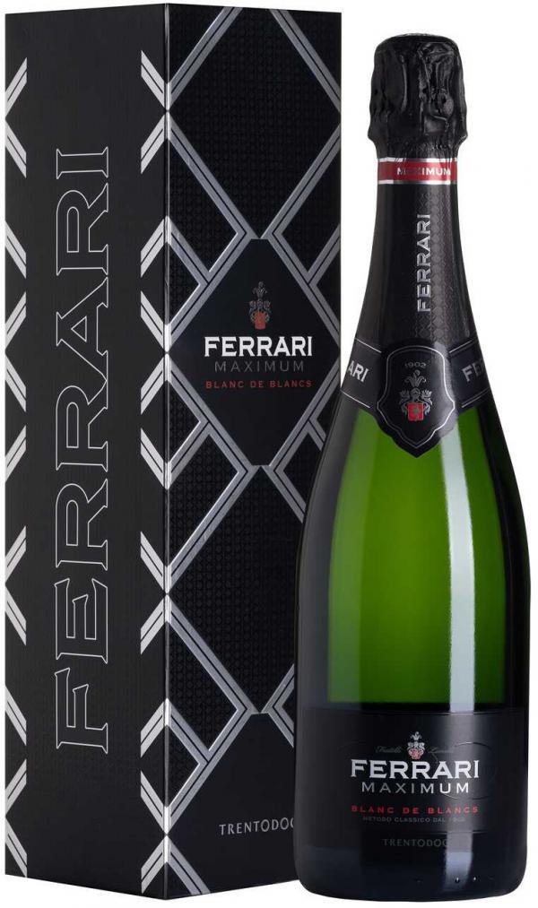 Игристое вино Ferrari, Maximum Blanc de Blancs, Trento DOC, gift box