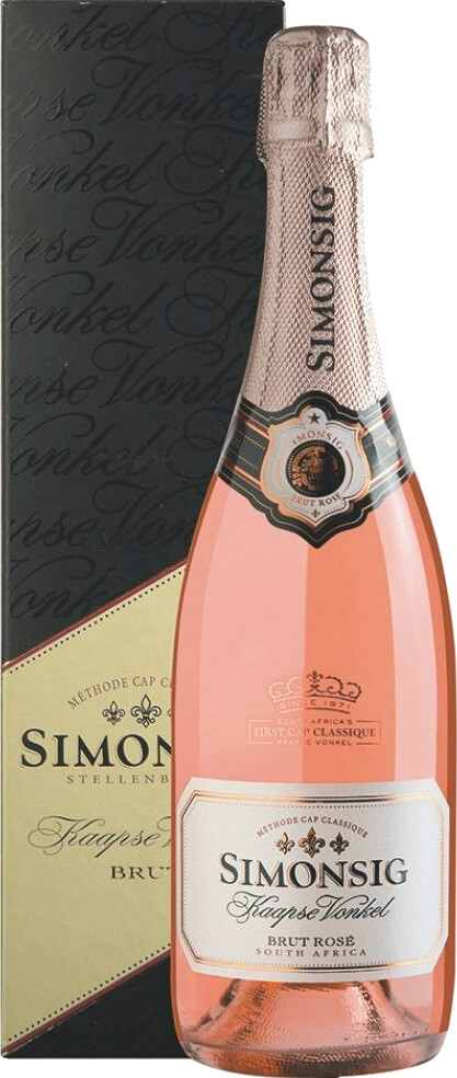 Игристое вино Simonsig, Kaapse Vonkel Brut Rose, 2019, gift box