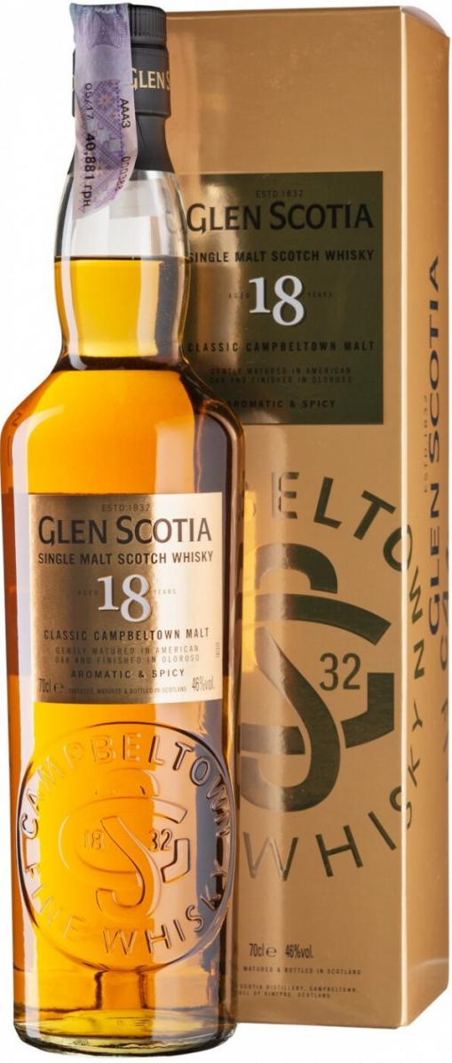 Виски Glen Scotia 18 Years Old, gift box, 0.7 л