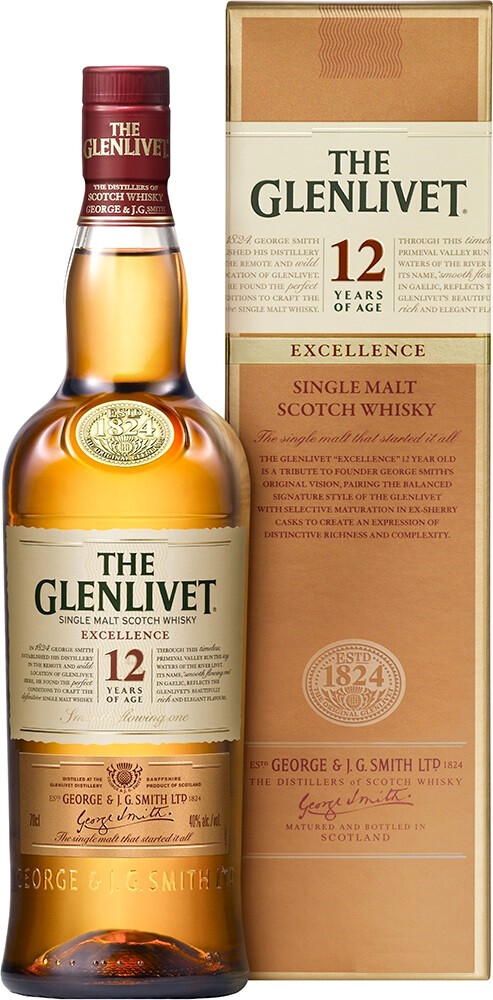 Виски The Glenlivet 12 Years Old Excellence, gift box, 0.7 л